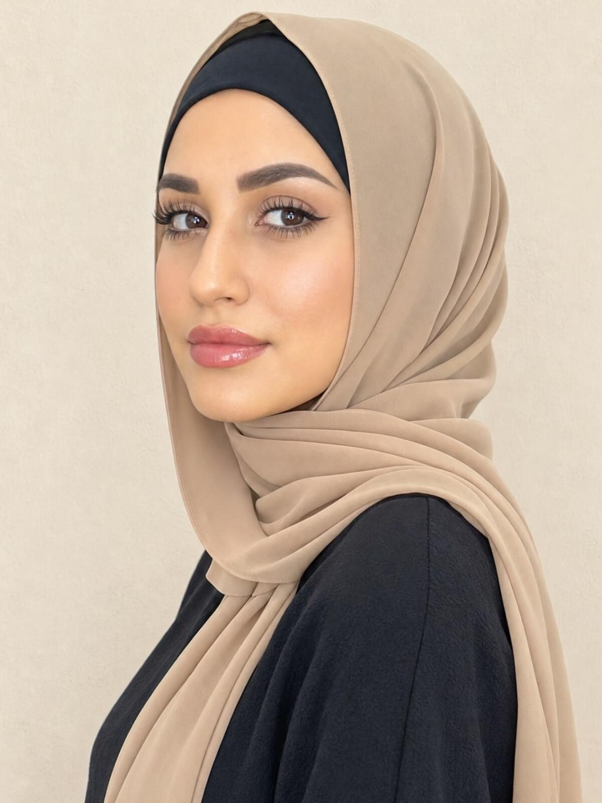 Luxury Chiffon Hijab-Honey Comb