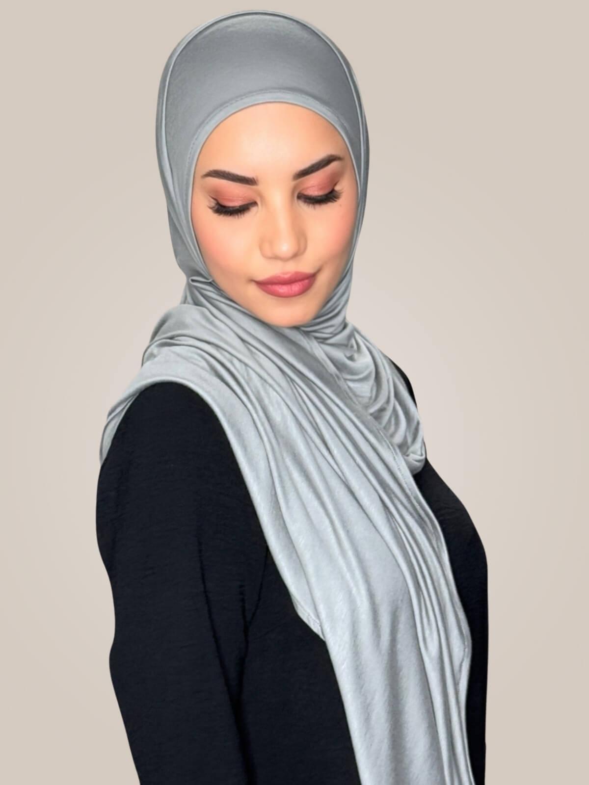 Pre-Sewn Jersey Hijab-Chic Grey