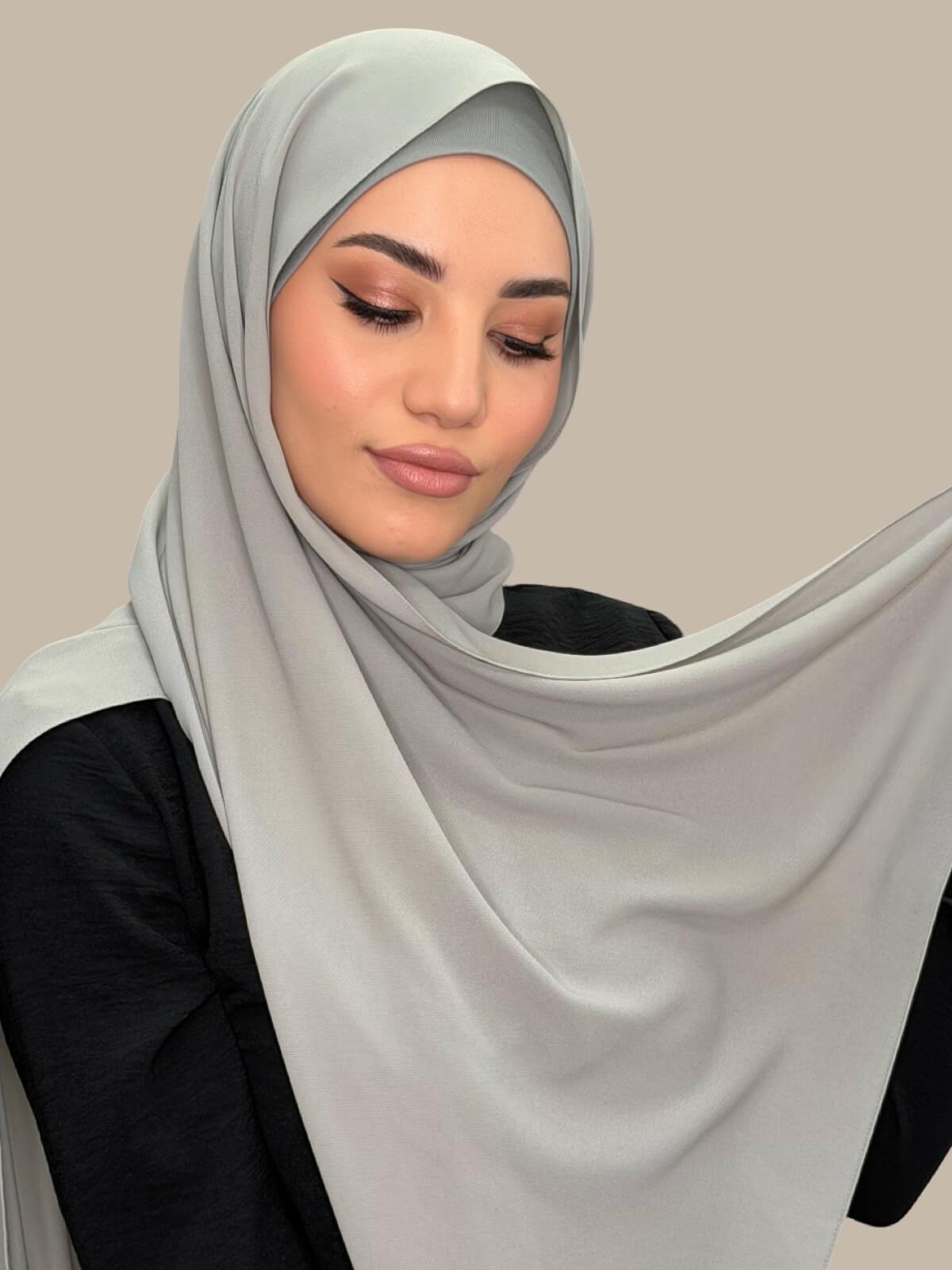 Matching Chiffon Hijab Set-Soft Sage