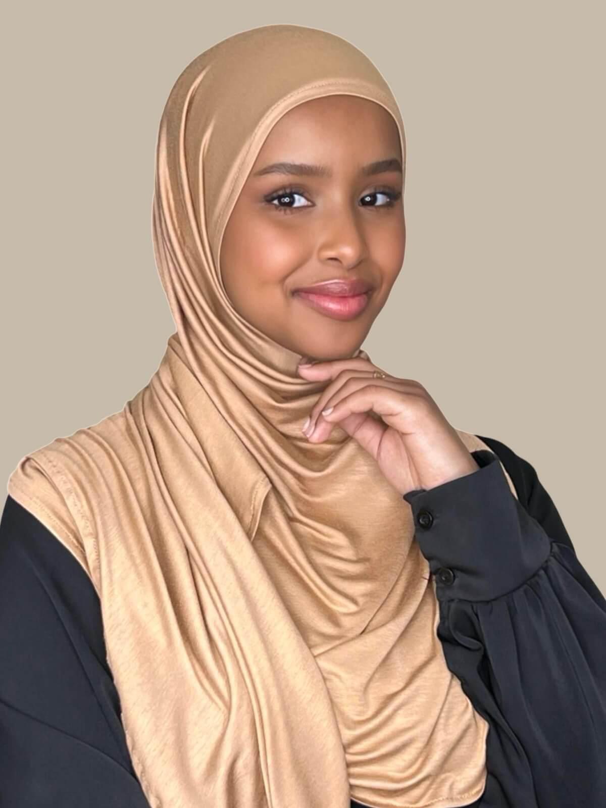 Pre-Sewn Jersey Hijab-Honey