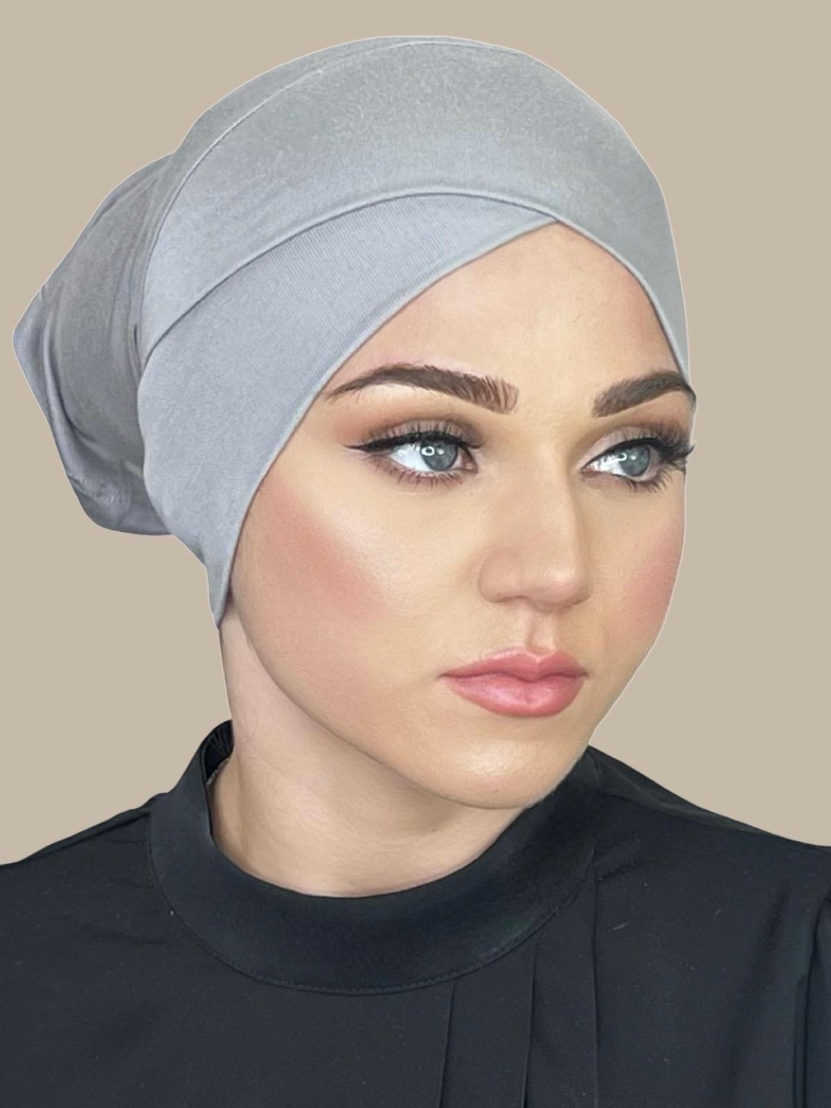 Premium Jersey Cross Front Underscarf-Chic Grey