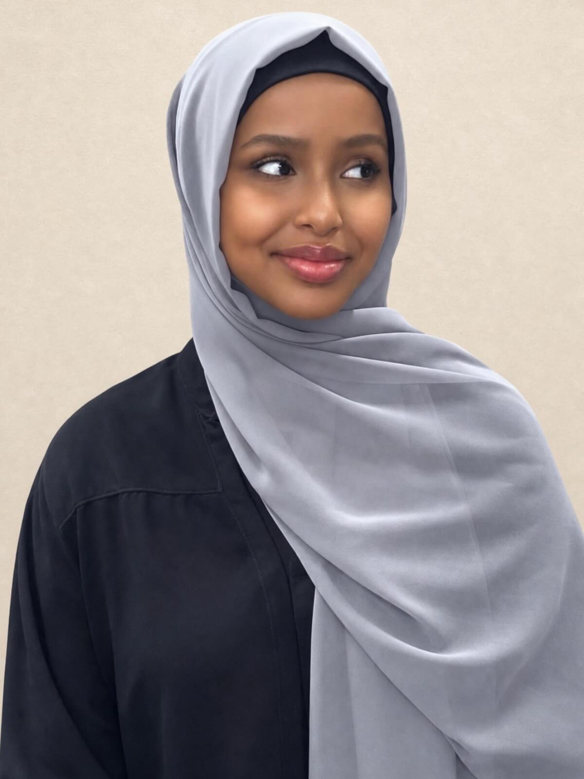 Luxury Chiffon Hijab-Gravity Grey
