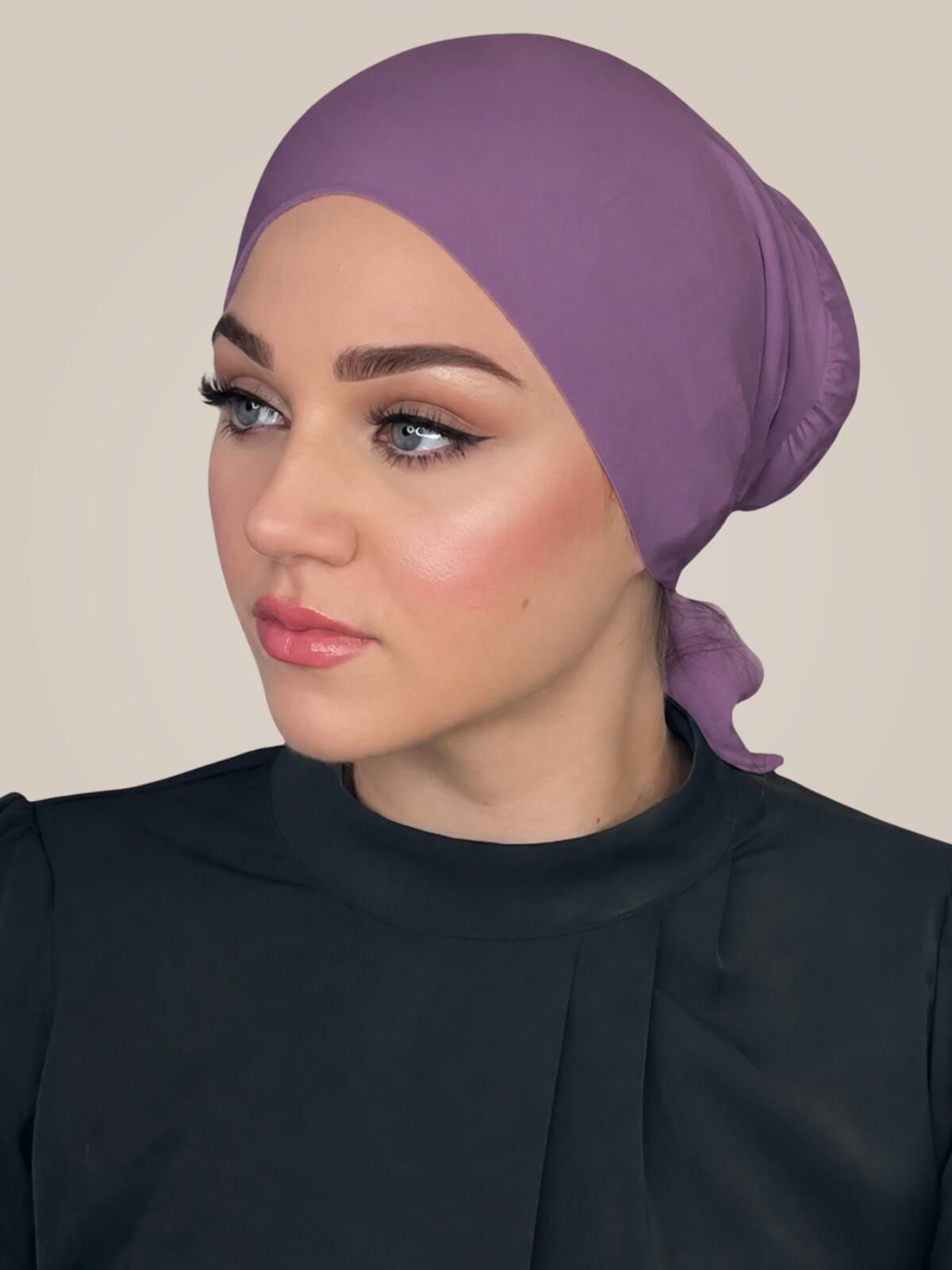 Tie back underscarf-Mauve Taupe
