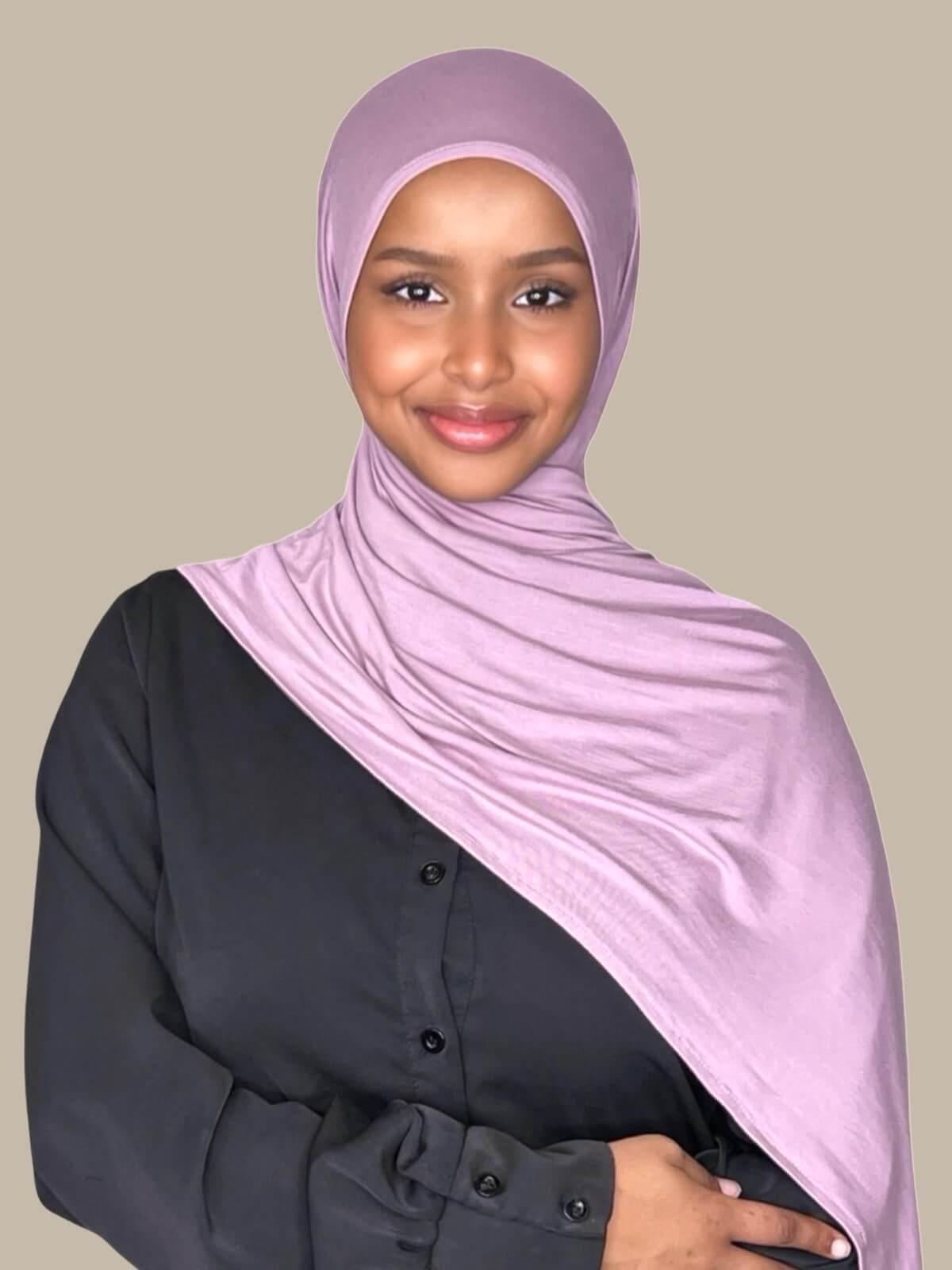 Pre-Sewn Jersey Hijab-Khaki Rose