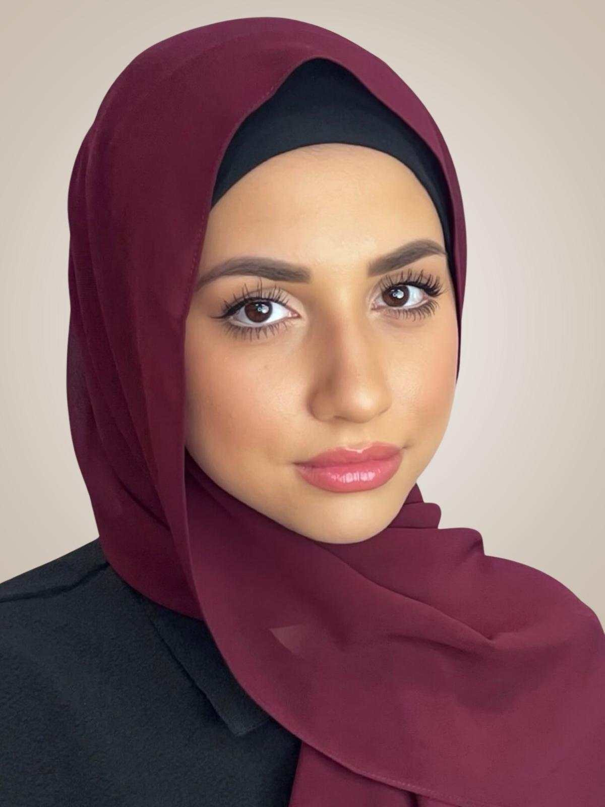 Luxury Chiffon Hijab-Mahogany