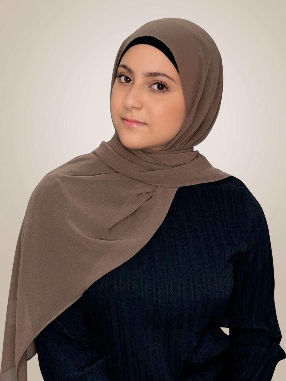 Modish Girl Luxury Chiffon Hijab-Chestnut Brown