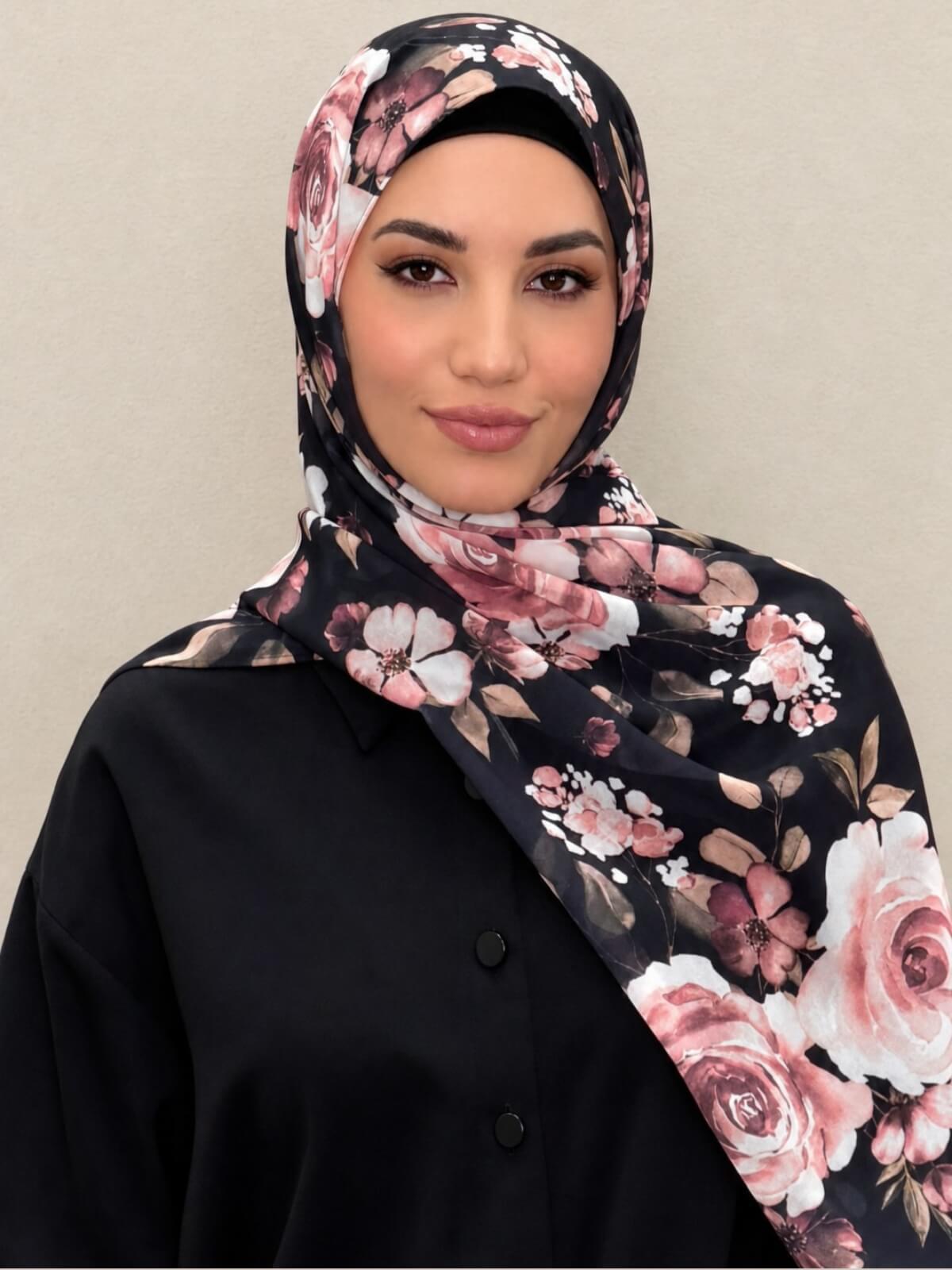 Printed Chiffon Hijab-Breathless Blossom