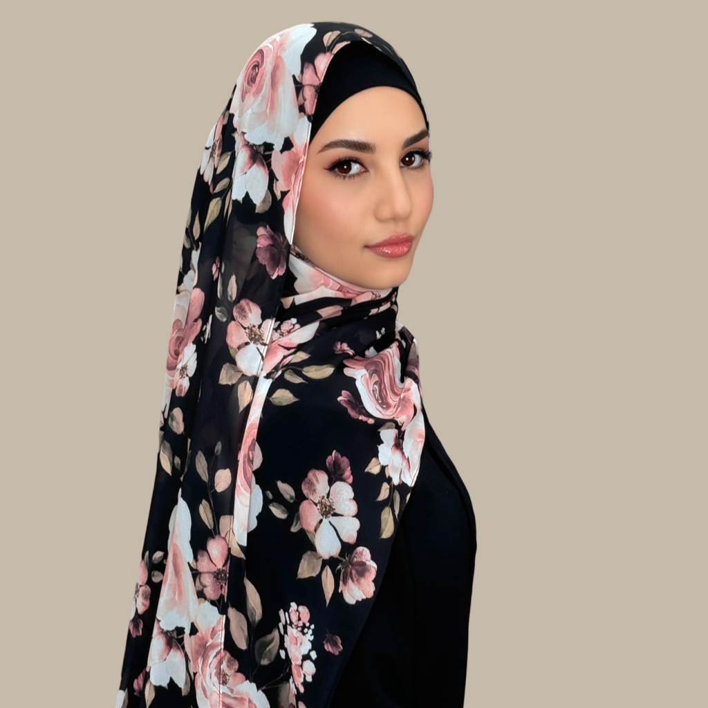 Printed Chiffon Hijab-Breathless Blossom - Modish Hijab