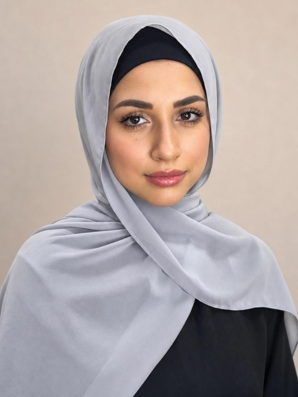 Luxury Chiffon Hijab-Chic Grey