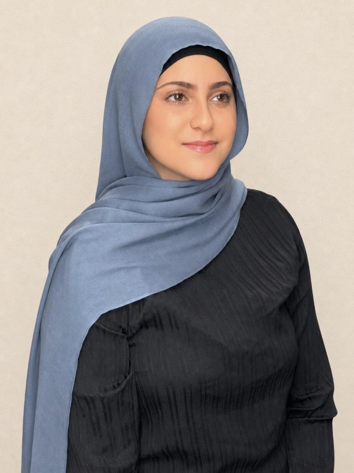 Modish Girl Cotton Modal Hijab-Dusty Denim