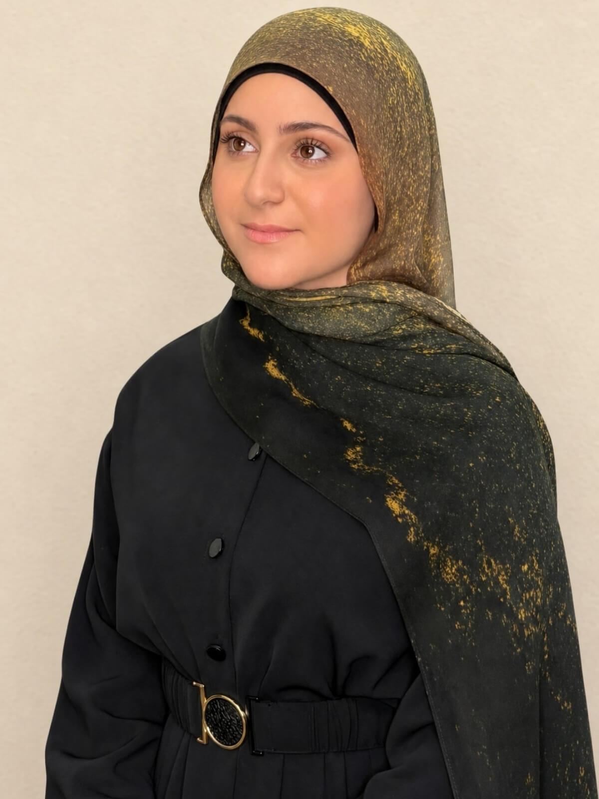 Modish Girl Print Modal Hijab-Golden Dune