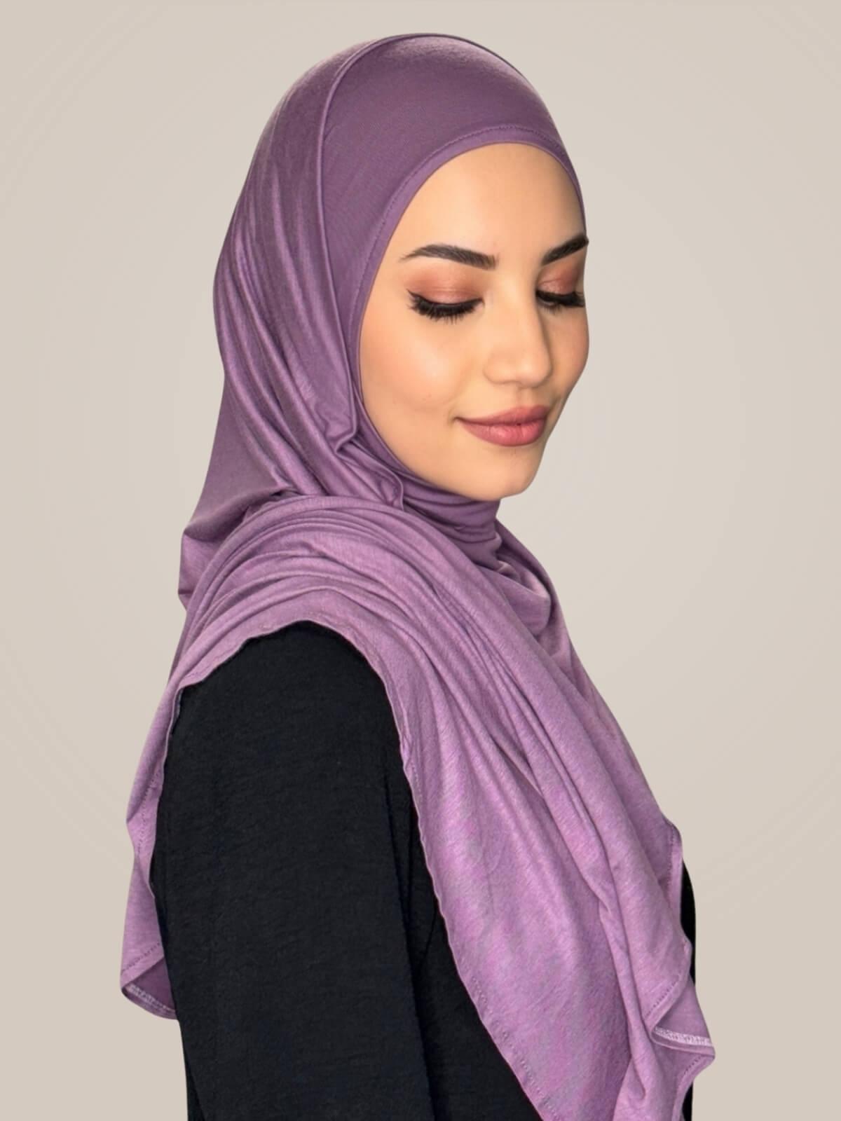 Pre-Sewn Jersey Hijab-Mauve Taupe