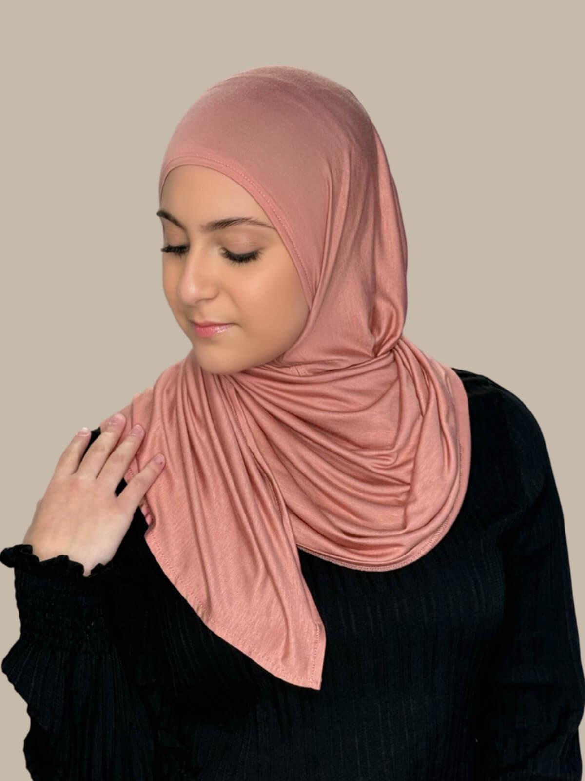 Modish Girl Pre-Sewn Jersey Hijab-Wood Rose