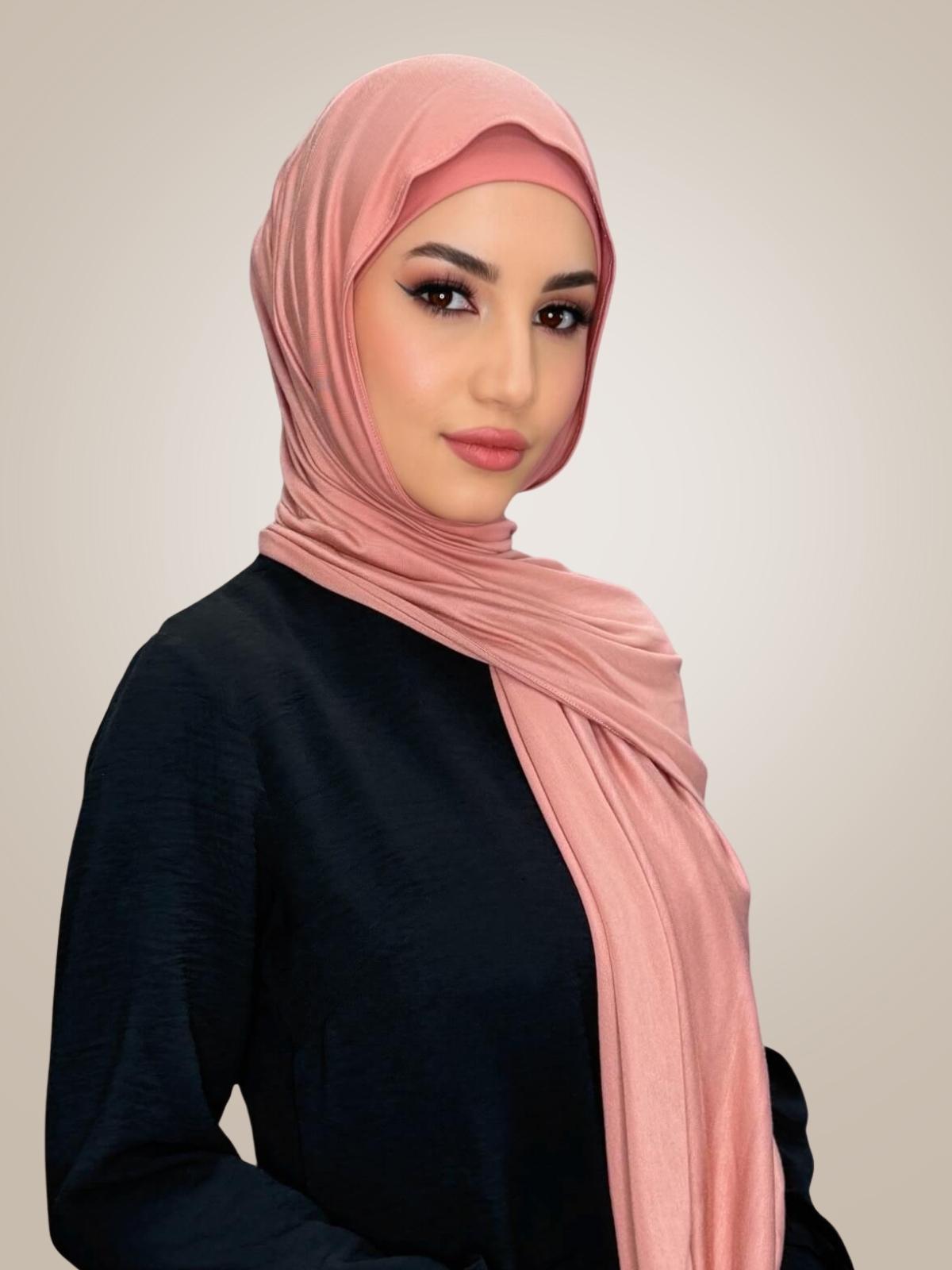 Premium Jersey Hijab-Wood Rose