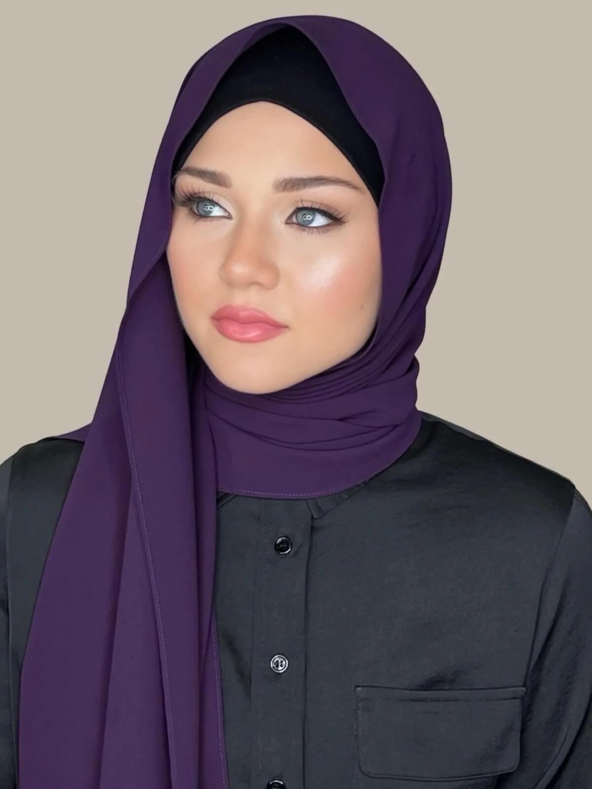 Classic Chiffon Hijab-Plum Purple