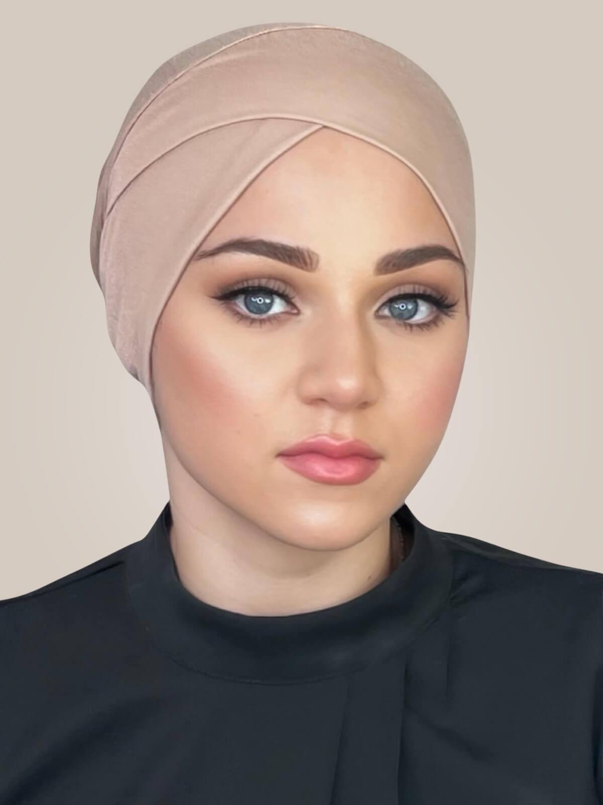 Premium Jersey Cross Front Underscarf -Warm Taupe