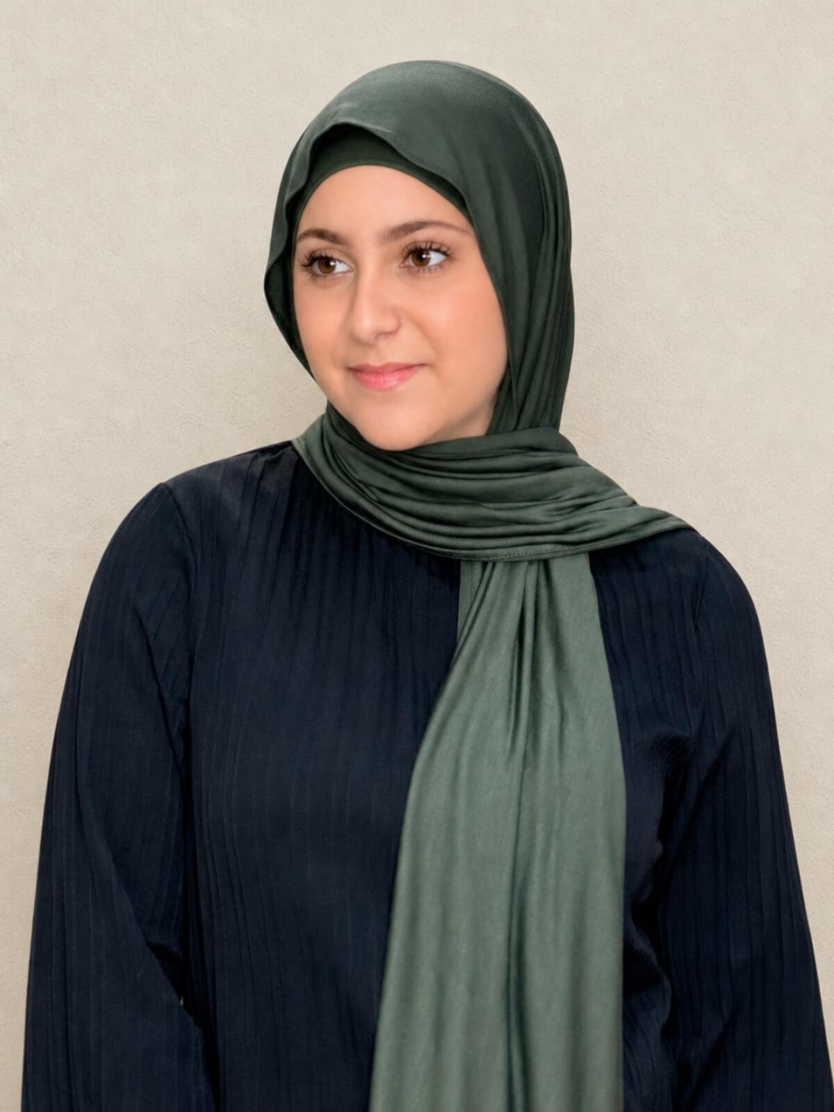Modish Girl Premium Jersey hijab-Army Green