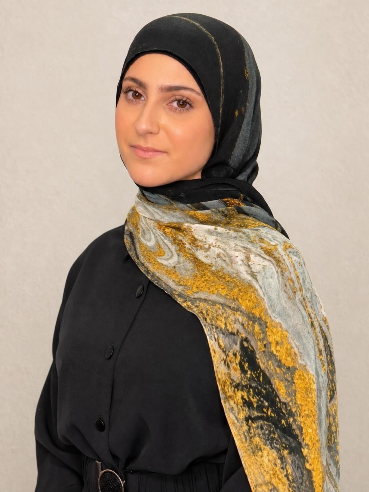 Modish Girl Print Modal Hijab-Sedona Slate