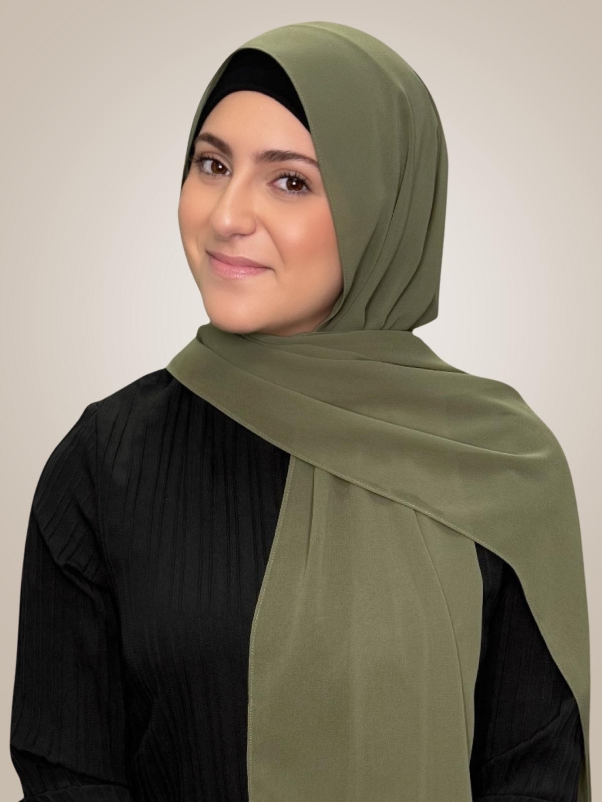 Modish Girl Luxury Chiffon Hijab-Dusty Olive