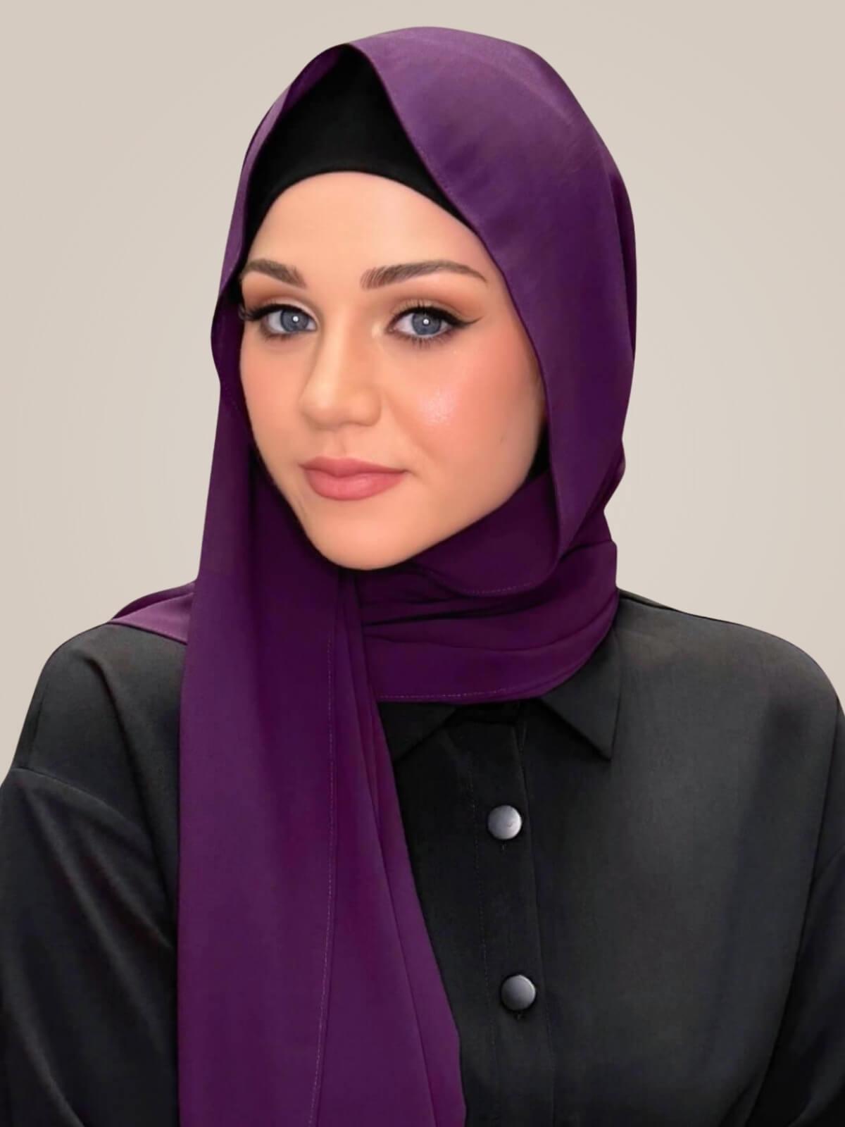 Classic Chiffon Hijab-Plum Purple