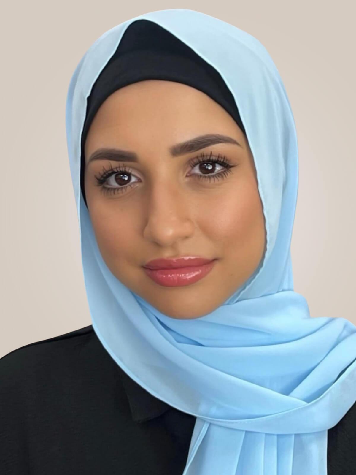 Luxury Chiffon Hijab-Baby Blue