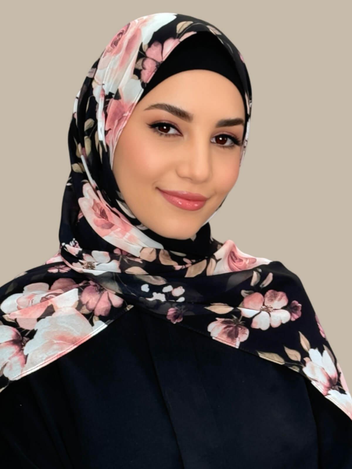 Printed Chiffon Hijab-Breathless Blossom