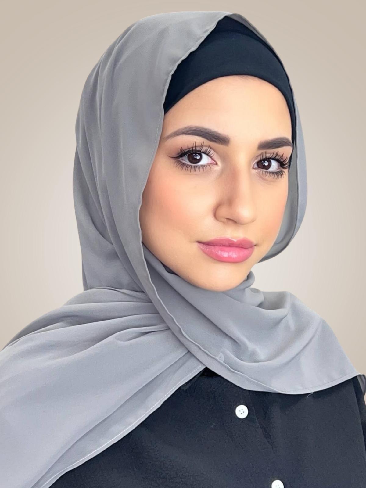 Luxury Chiffon Hijab-Frost Grey