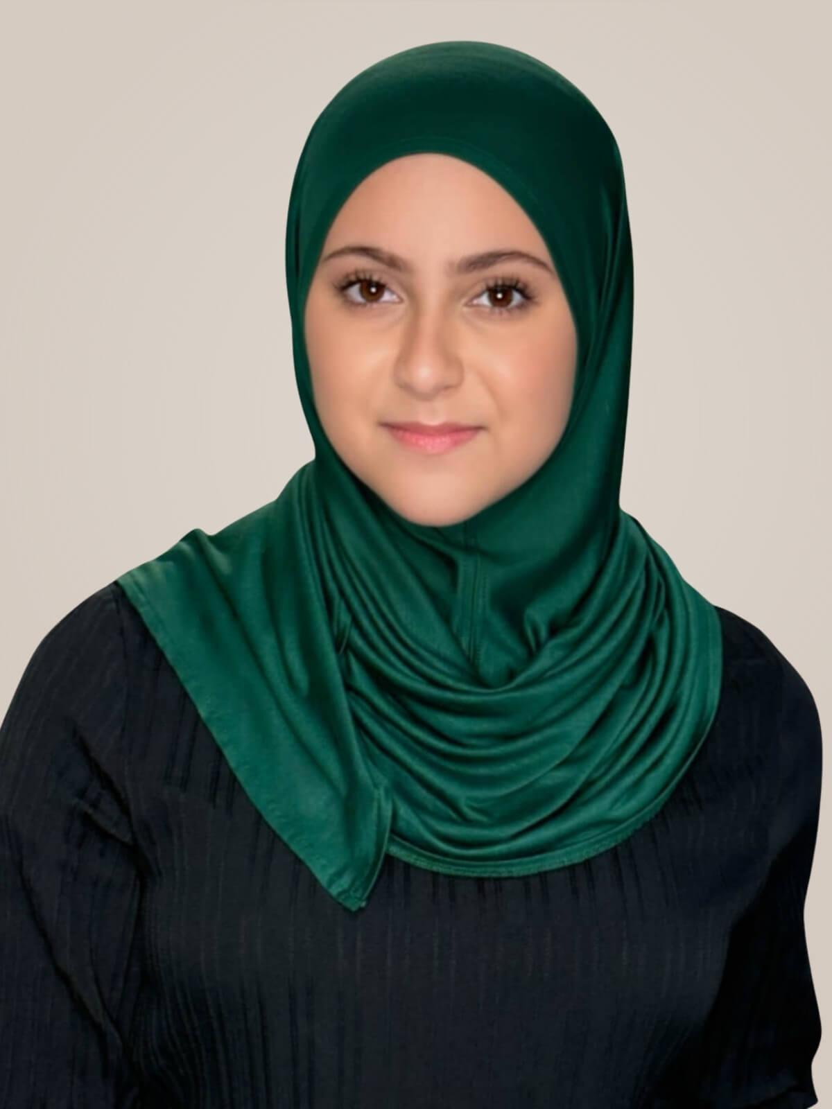Modish Girl Pre-Sewn Jersey hijab-Forrest Green