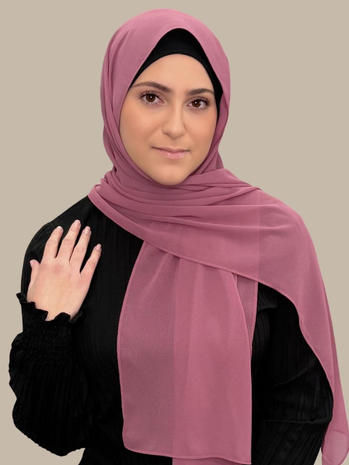 Modish Girl Luxury Chiffon Hijab-Wild Rose