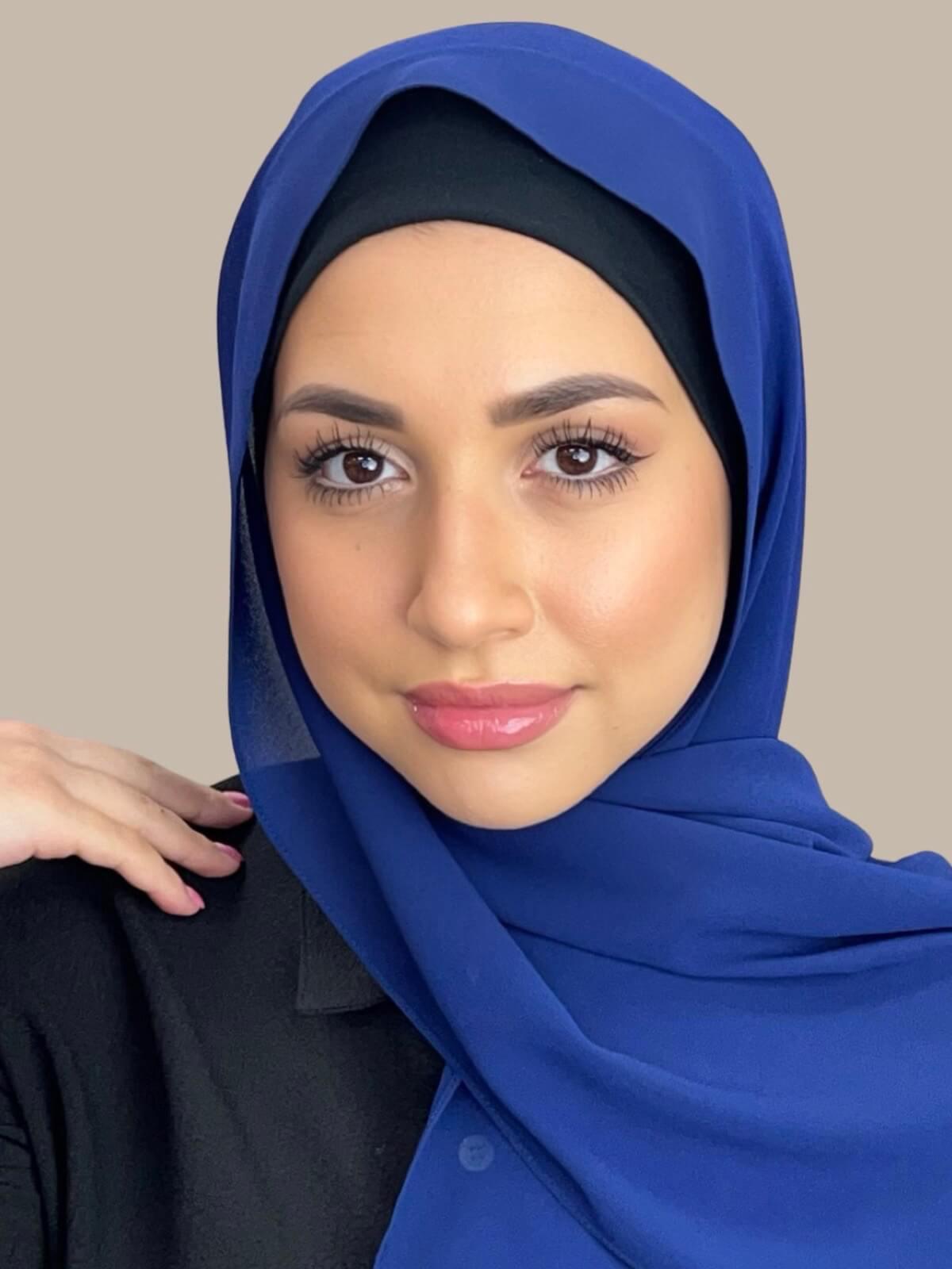 Classic Chiffon Hijab-Electric Blue