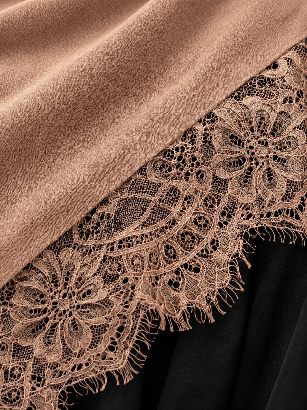 Lace Cotton Modal Hijab-Pink Rosewood