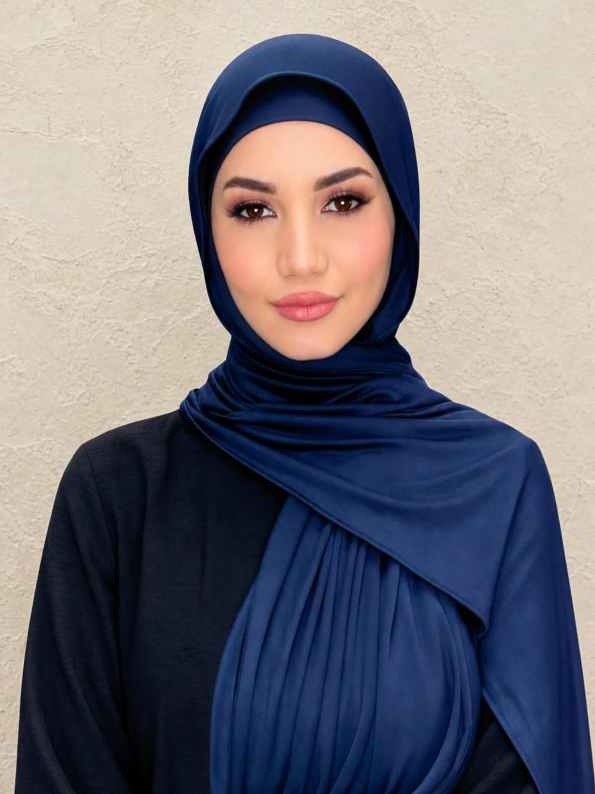 Premium Jersey Hijab-Navy