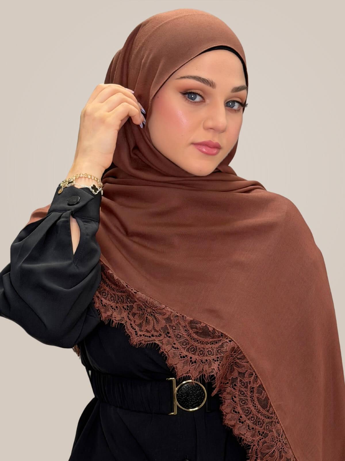 Lace Cotton Modal Hijab-Sunday Morning