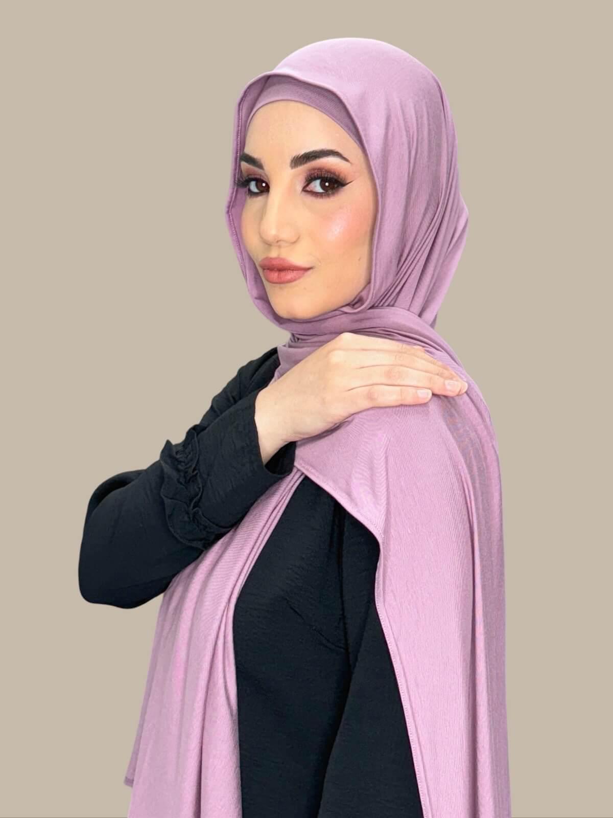 Premium Jersey Hijab-Khaki Rose