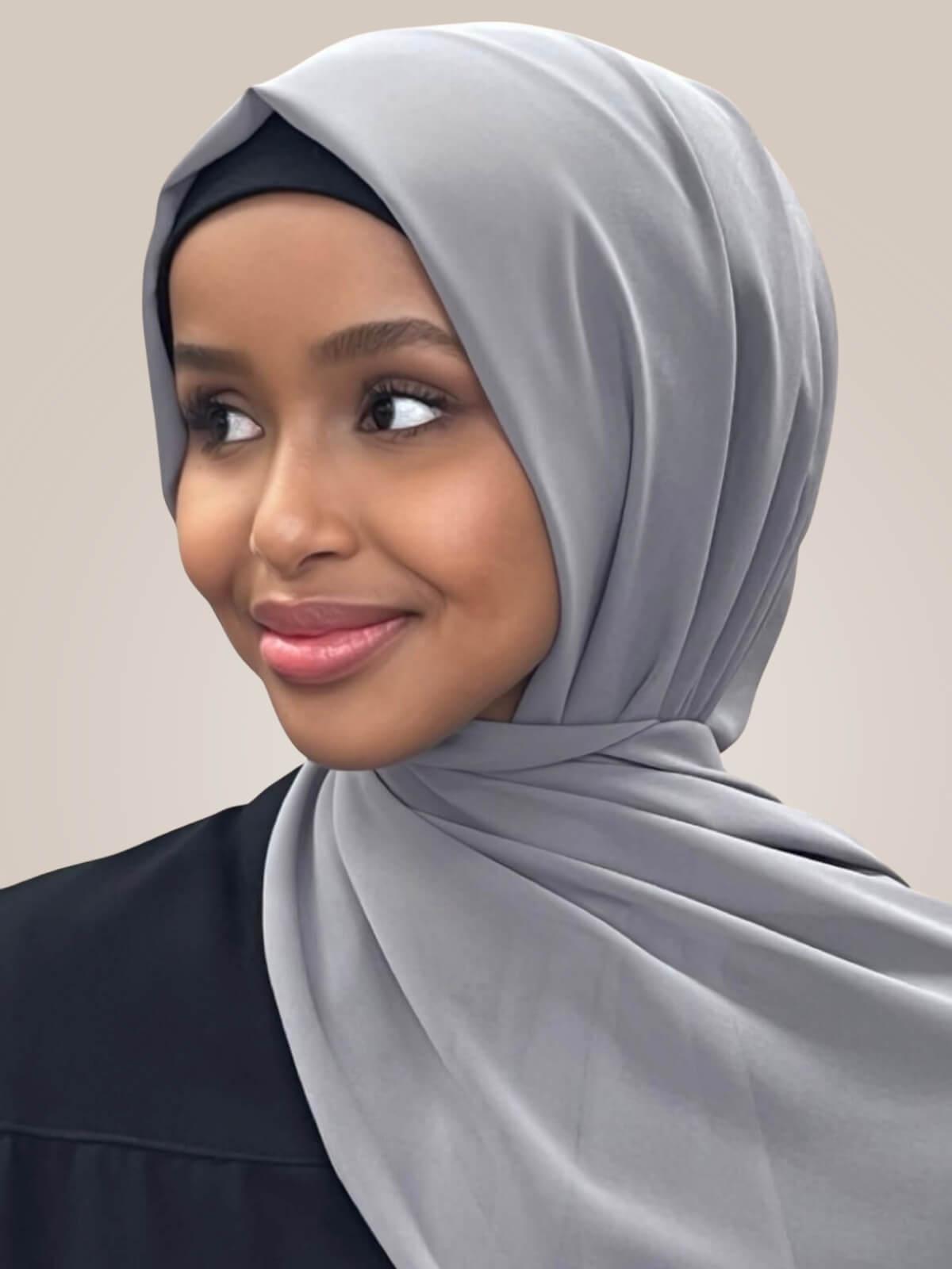 Luxury Chiffon Hijab-Fossil Grey