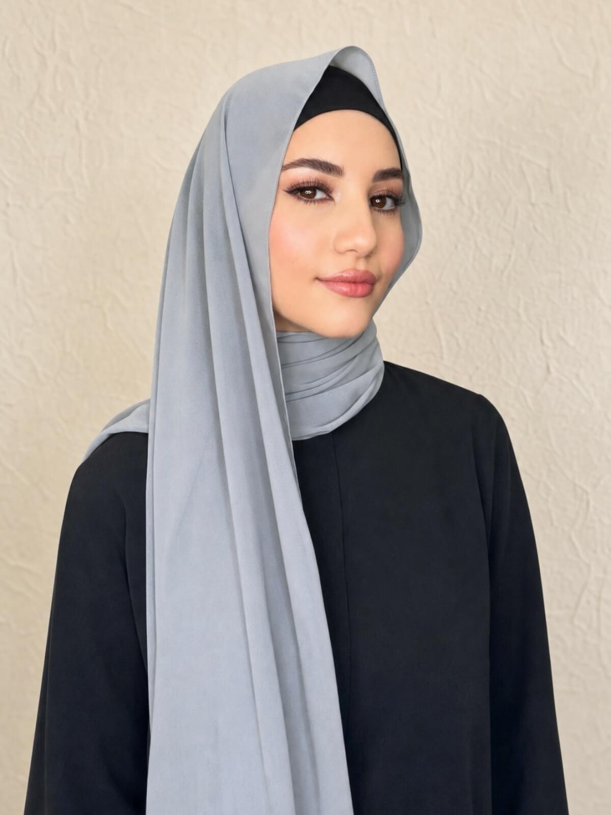 Classic Chiffon Hijab-Dolphin Grey