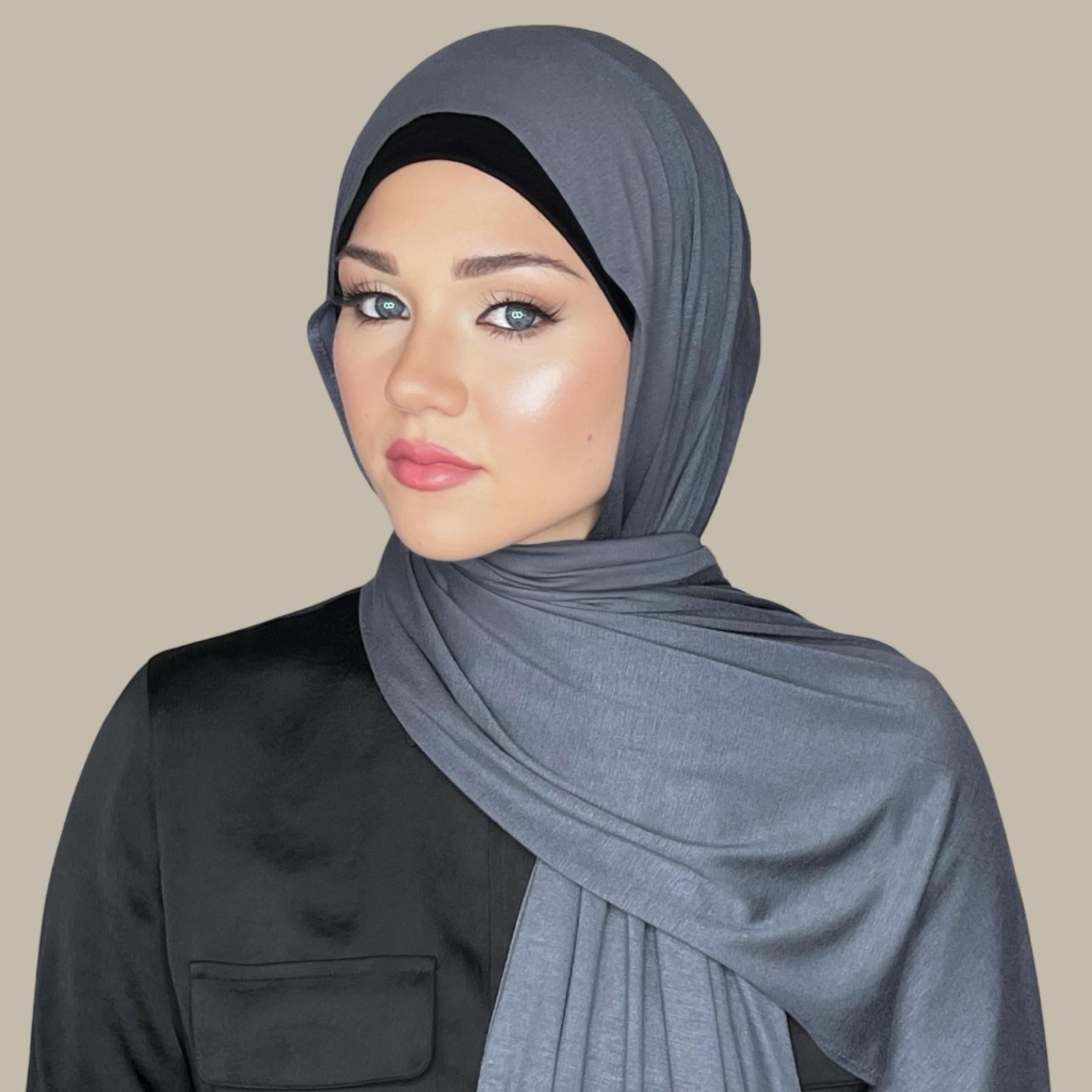 Classic Jersey hijab-Charcoal