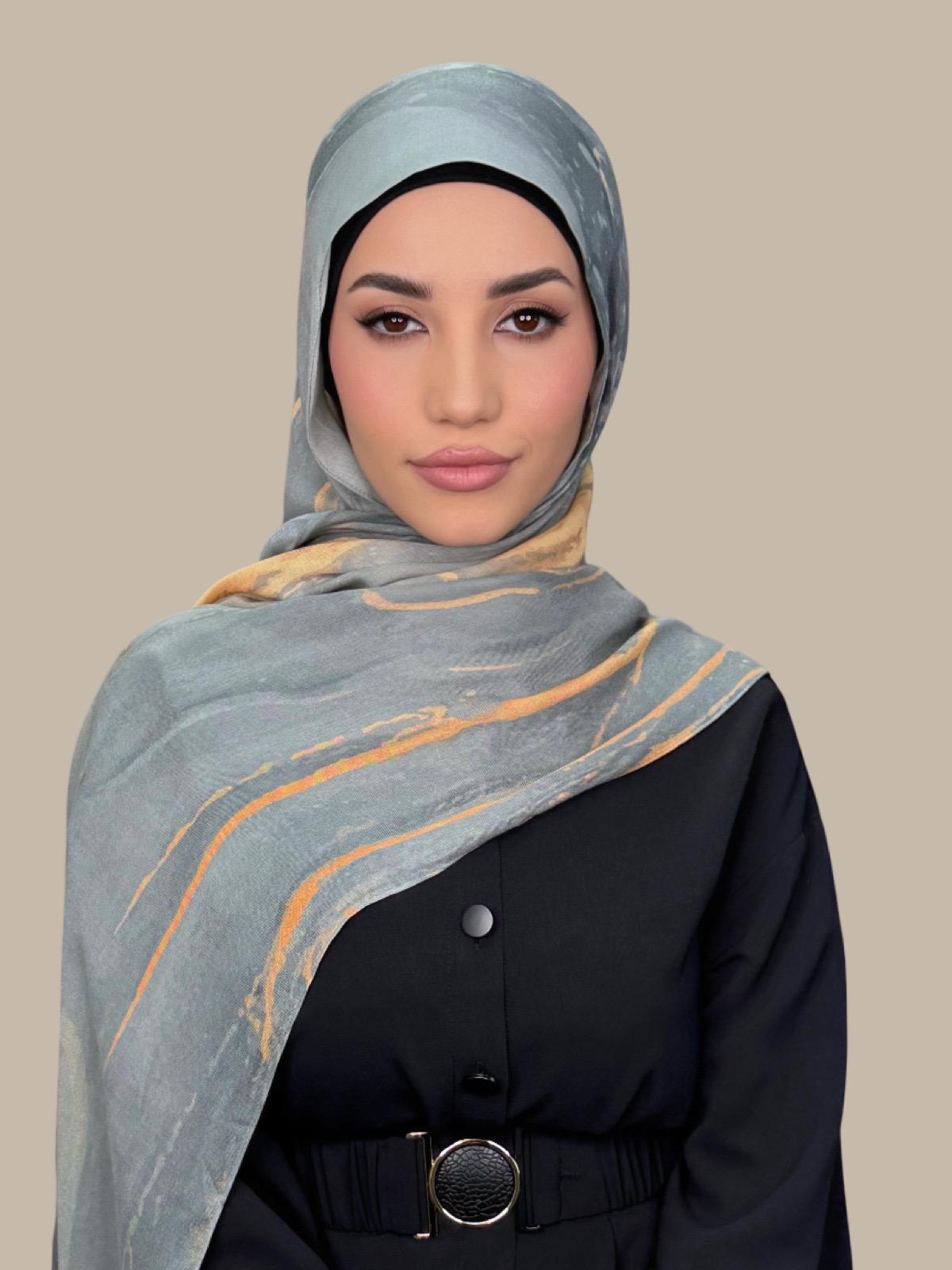 Print Modal Hijab-Vienna Grey