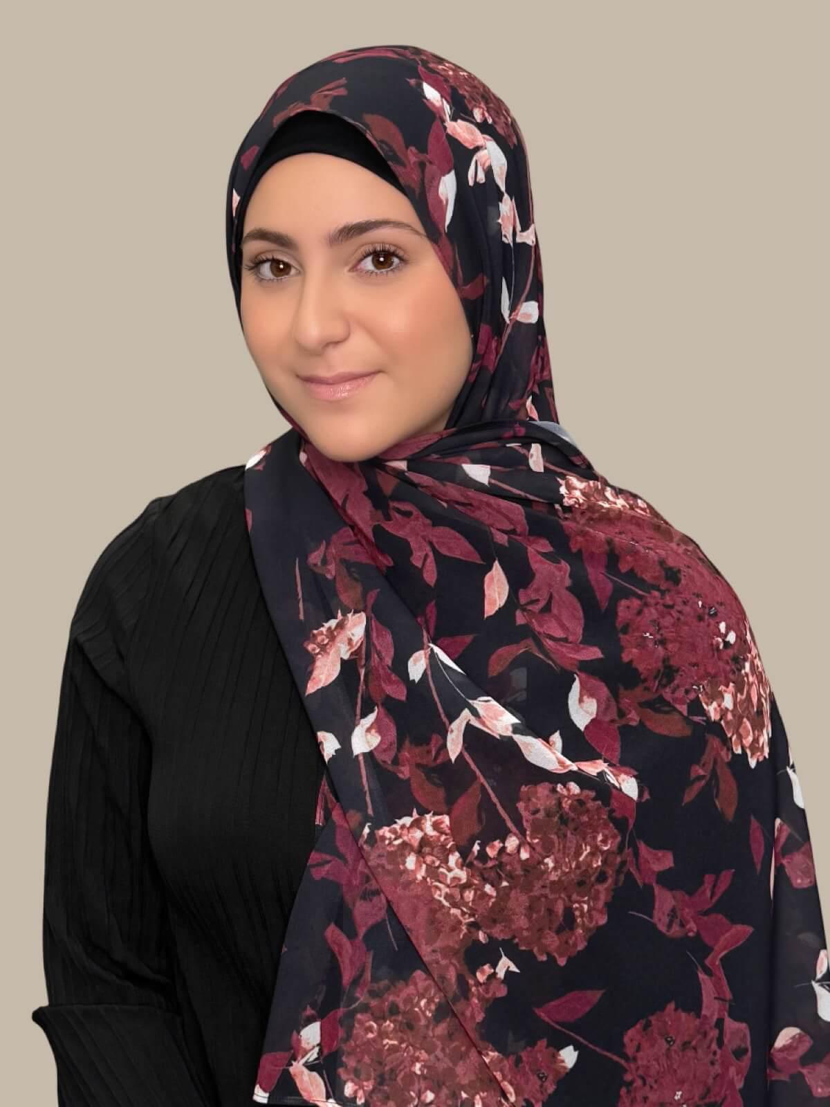 Modish Girl Printed Chiffon Hijab-Wild Orchid
