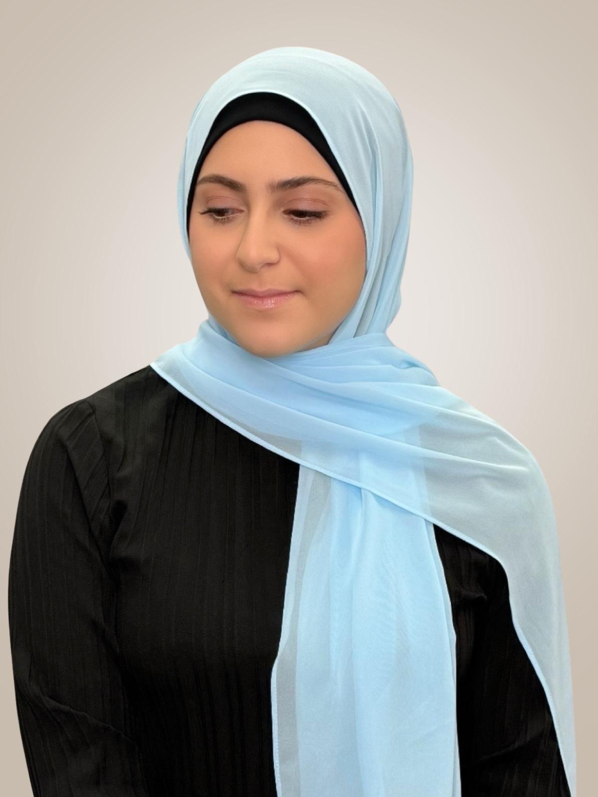 Modish Girl Luxury Chiffon Hijab-Baby Blue