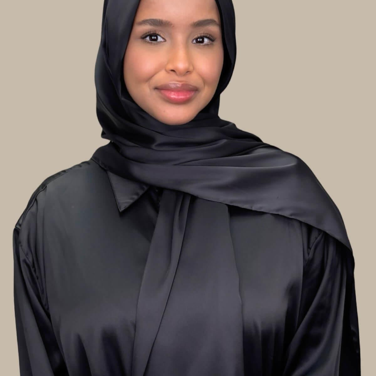 Premium Satin Hijab-Coal
