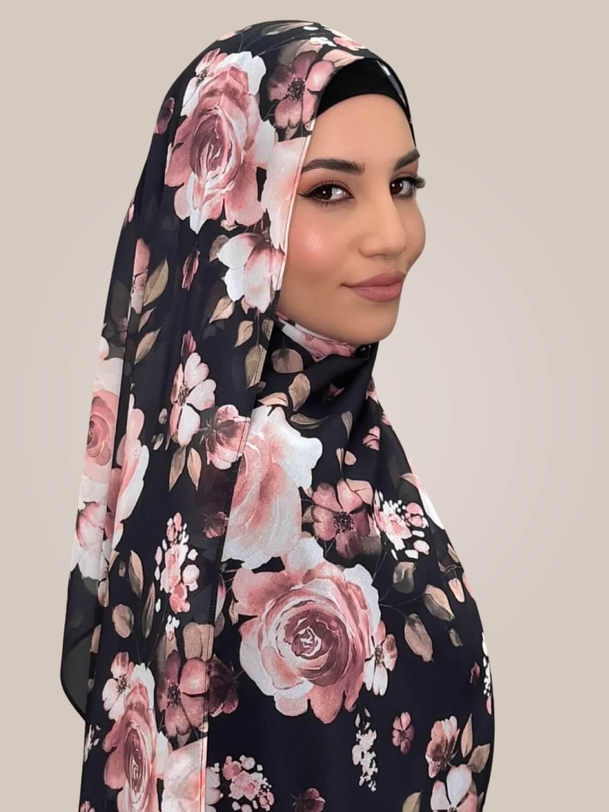 Printed Chiffon Hijab-Breathless Blossom