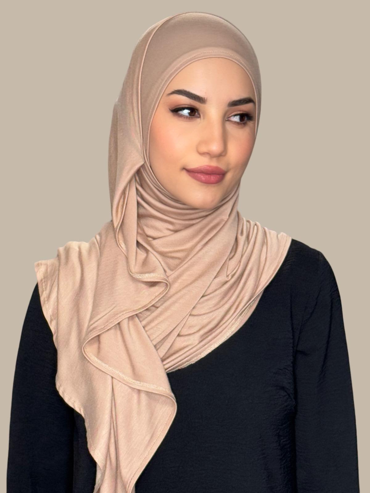 Pre-Sewn Jersey Hijab-Warm Taupe