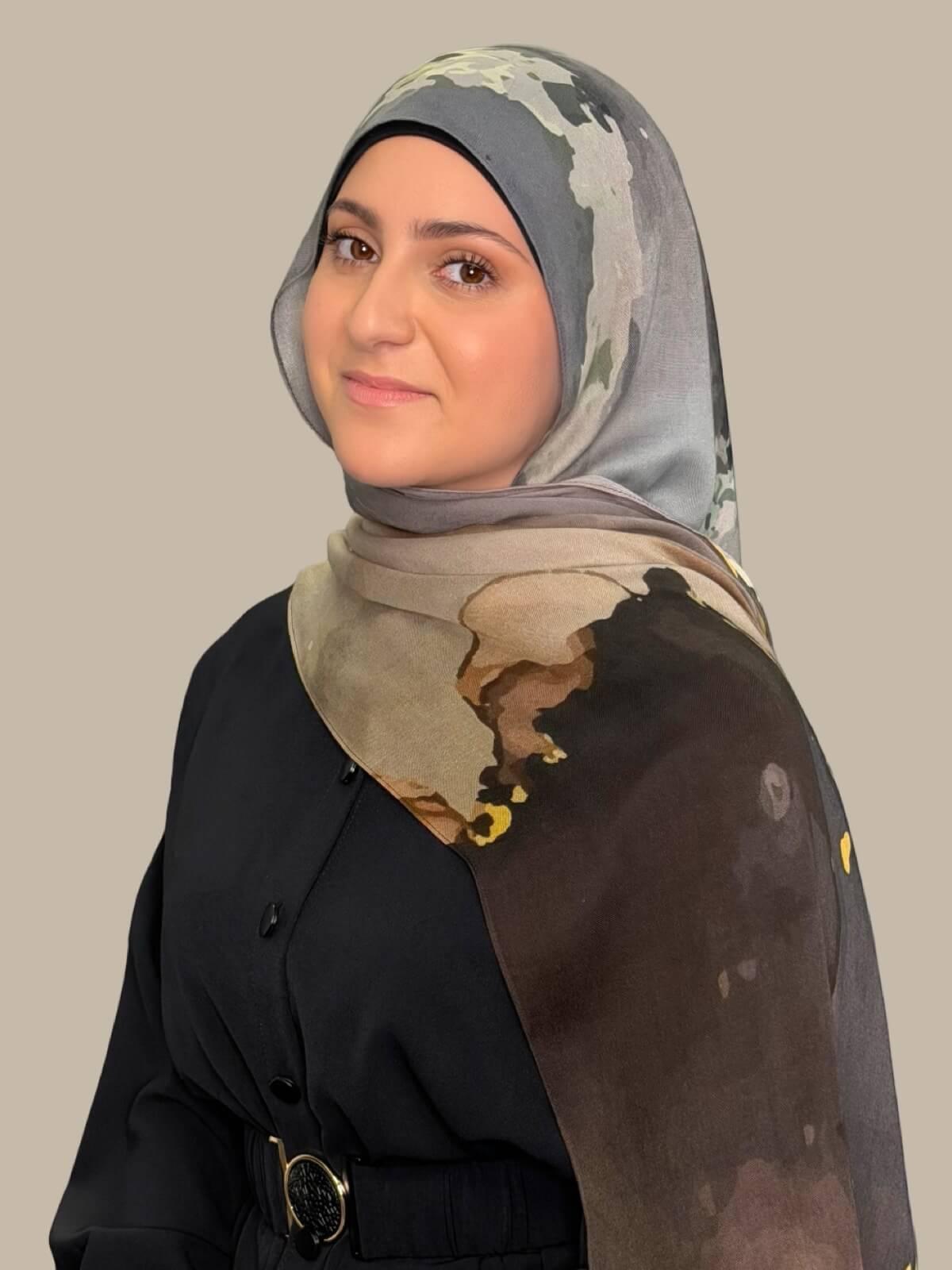 Modish Girl Print Modal Hijab-Beirut Bronze