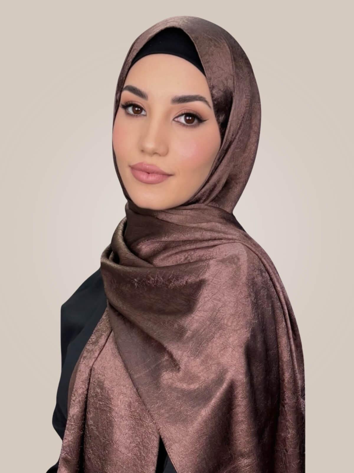 Classic Satin Hijab-Cocoa Dusk