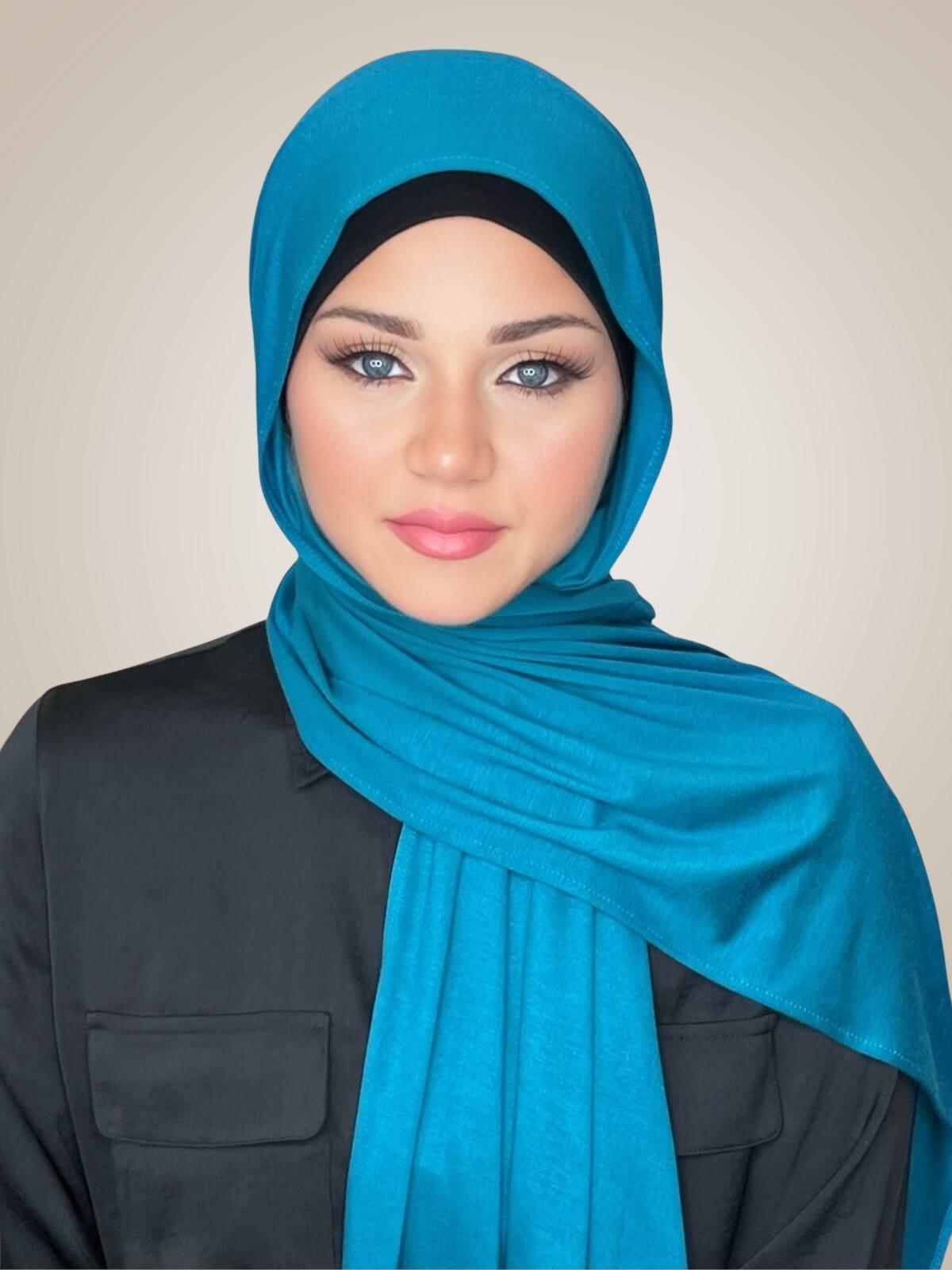 Classic Jersey Hijab-Peacock