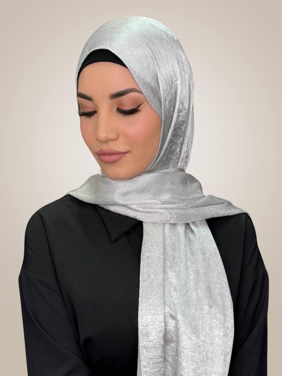 Classic Satin Hijab-Silver