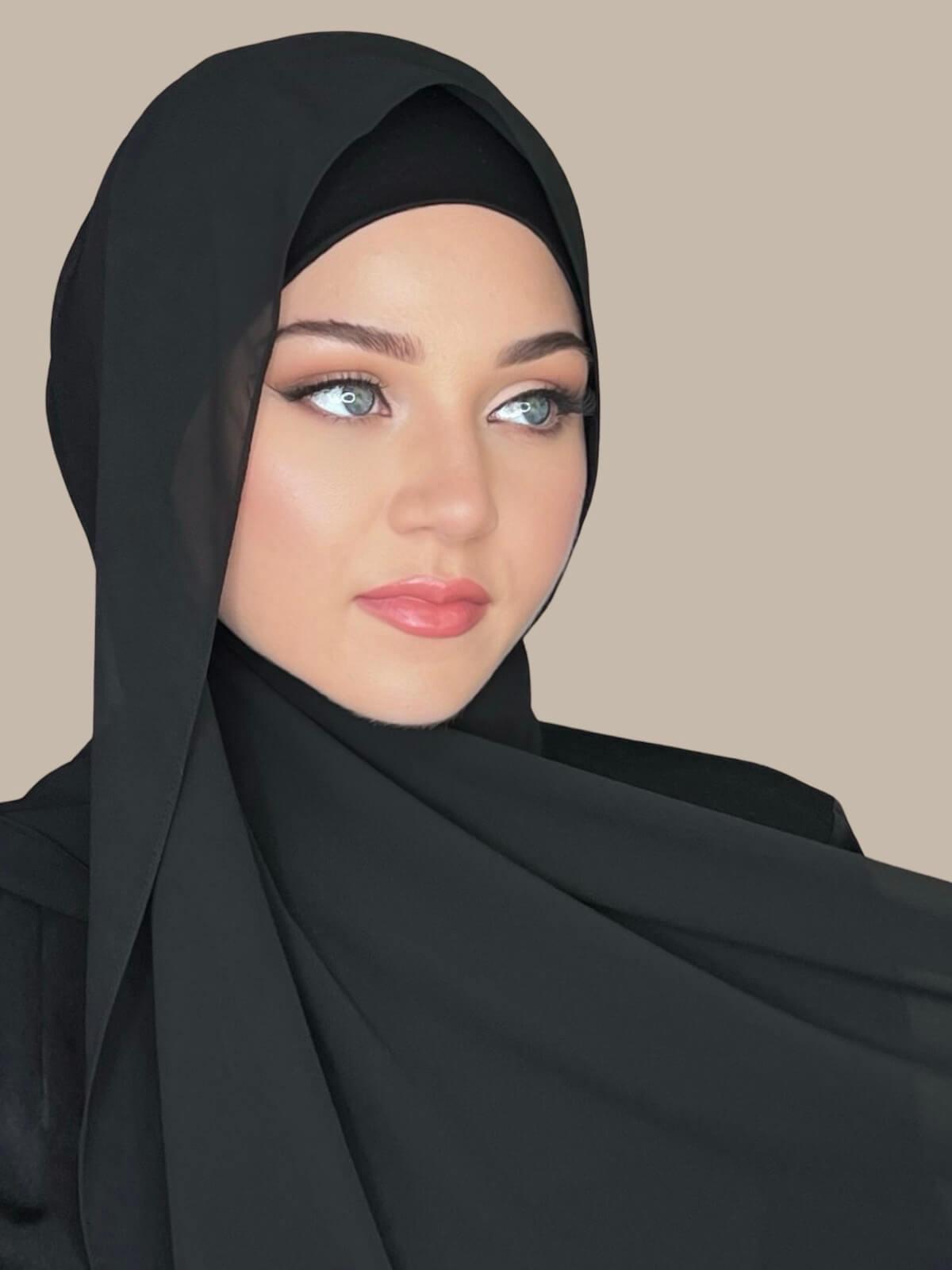 Luxury Chiffon Hijab-Black