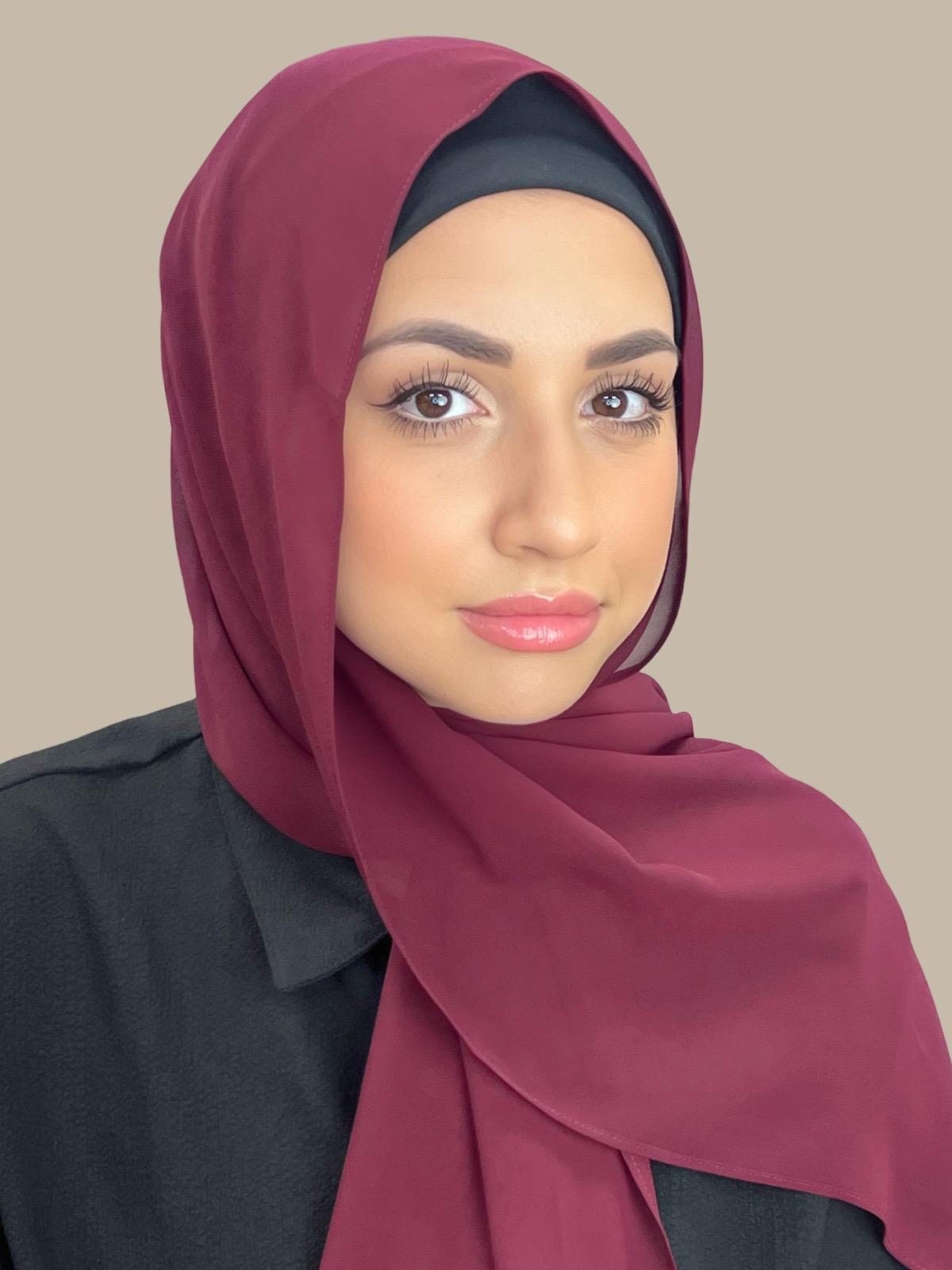 Luxury Chiffon Hijab-Mahogany