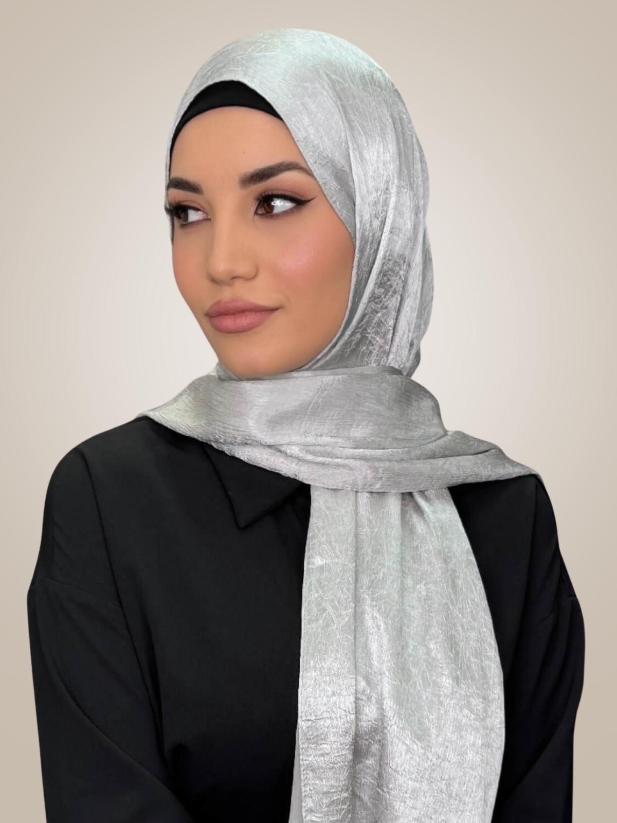 Classic Satin Hijab-Silver
